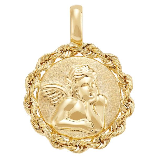 Gold Classics(tm) Yellow Gold Raphael Angel w/ Rope Border Pendant