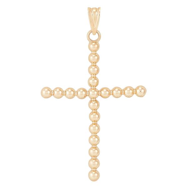 Gold Classics(tm) 10kt. Yellow Gold Polished Beaded Cross Pendant