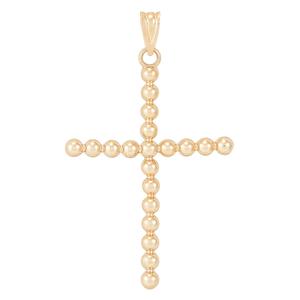 Gold Classics(tm) 10kt. Yellow Gold Polished Beaded Cross Pendant