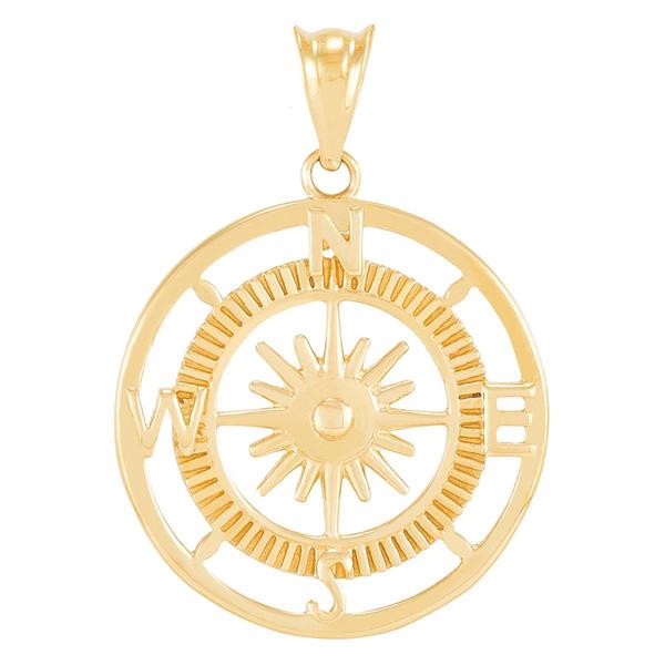 Gold Classics(tm) 10kt. Yellow Gold Polished Compass Pendant alternate view