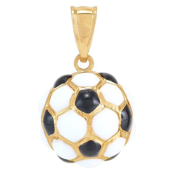 Gold Classics(tm) 10kt. Yellow Gold Soccer Ball with Enamel Pendant alternate view