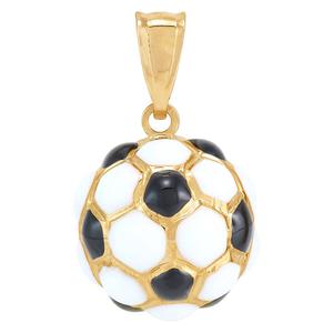 Gold Classics(tm) 10kt. Yellow Gold Soccer Ball with Enamel Pendant alternate view
