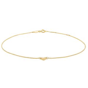 Gold Classics(tm) 14kt. Yellow Gold Heart on Twist Chain Anklet