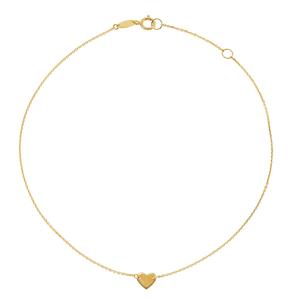 Gold Classics(tm) 14kt. Yellow Gold Heart on Twist Chain Anklet alternate view