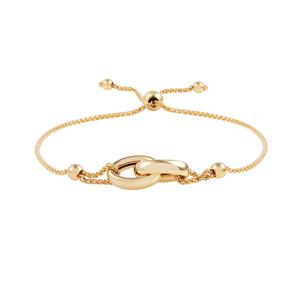 Gold Classics(tm) Double Oval on Wheat Chain Bolo Bracelet