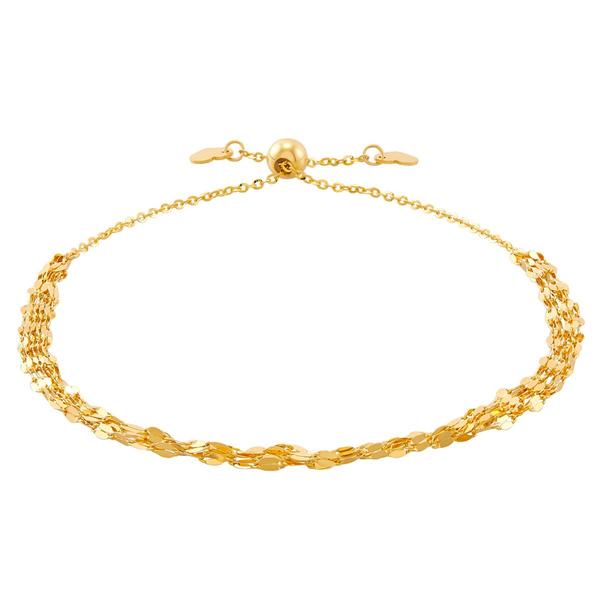 Gold Classics(tm) 5-Strands Mirror Round Bead Bolo Bracelet
