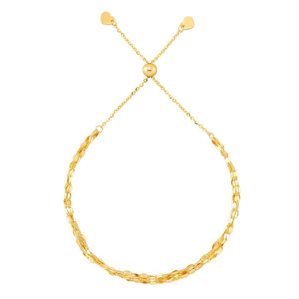 Gold Classics(tm) 5-Strands Mirror Round Bead Bolo Bracelet alternate view