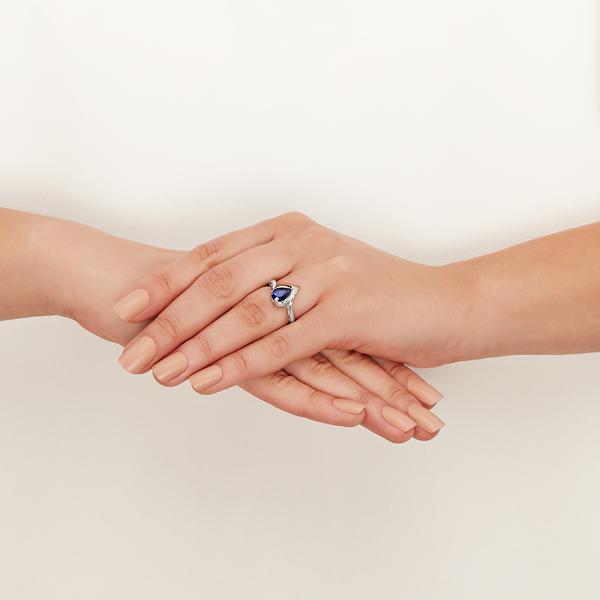 Gemstone Classics(tm) Created Sapphire 10kt. Sterling Silver Ring alternate view