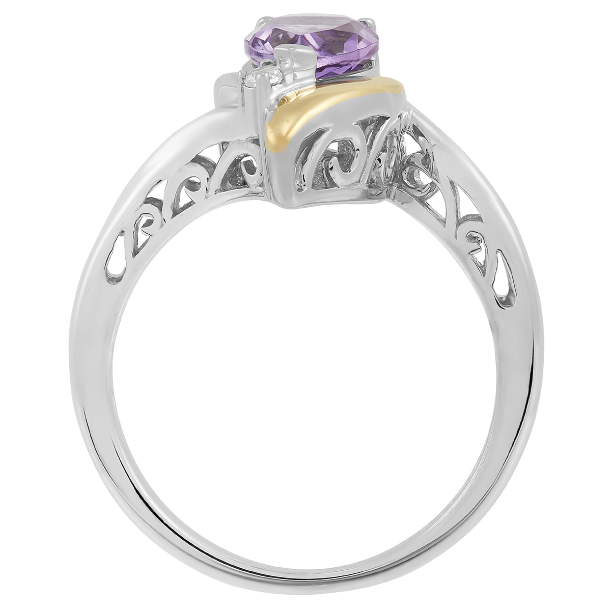 Gemstone Classics(tm) Sterling Silver & Amethyst Pear Ring