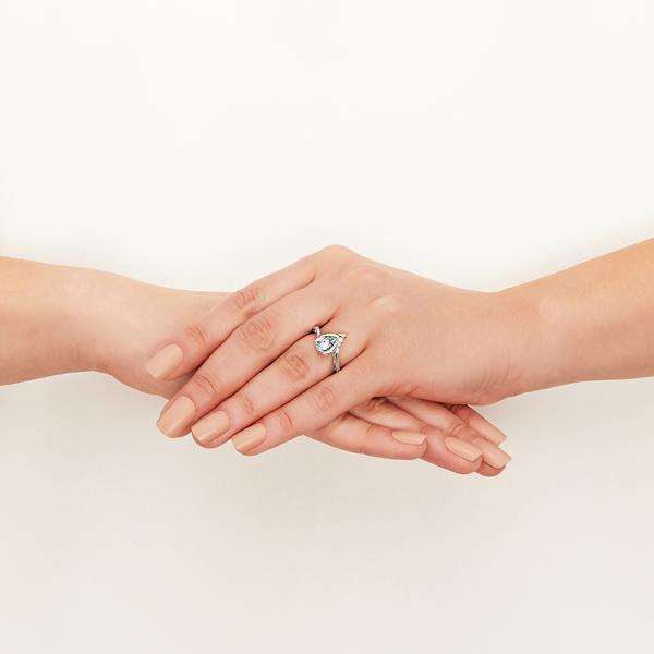 Gemstone Classics(tm) Aquamarine & Topaz 10kt. Silver Ring alternate view