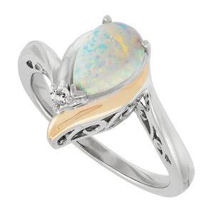 Gemstone Classics(tm) Sterling Silver 10kt. Pear Opal Ring alternate view