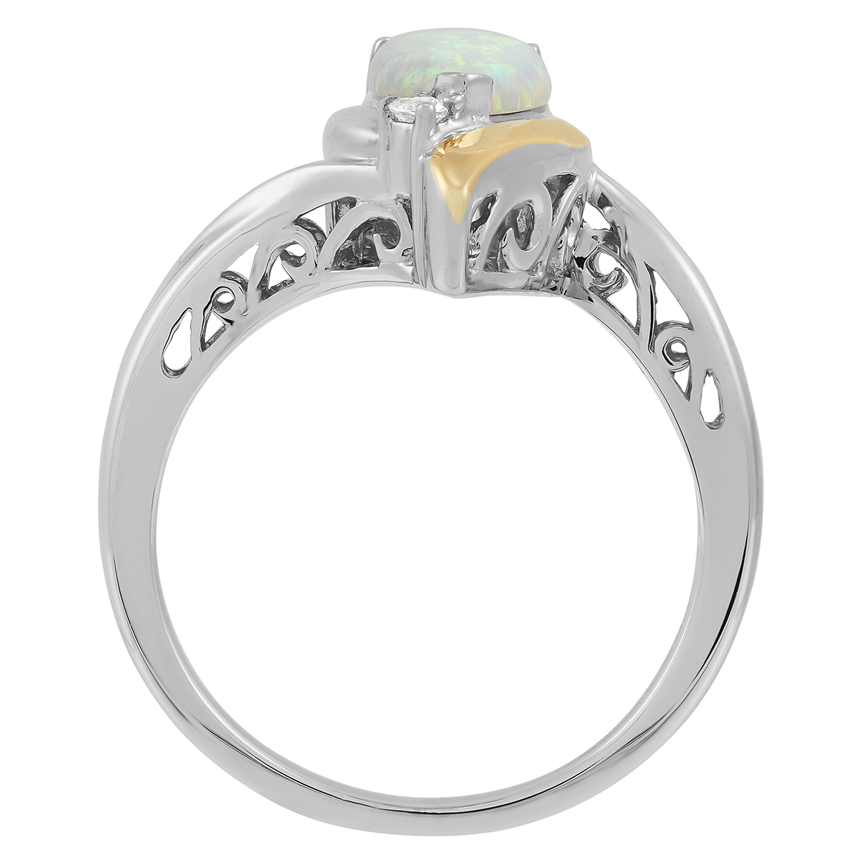 Gemstone Classics(tm) Sterling Silver 10kt. Pear Opal Ring