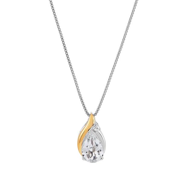 Gemstone Classics(tm) White Topaz 10kt. & Sterling Silver Pendant
