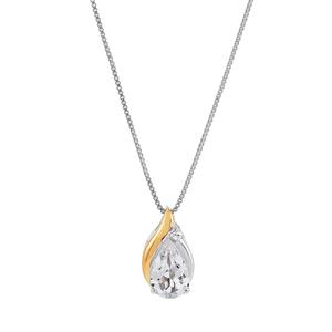 Gemstone Classics(tm) White Topaz 10kt. & Sterling Silver Pendant