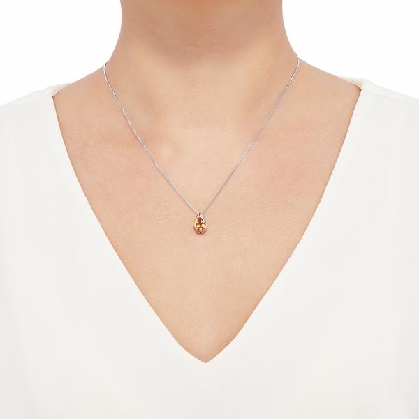 Gemstone Classics(tm) Sterling Silver 10kt. Citrine Necklace alternate view