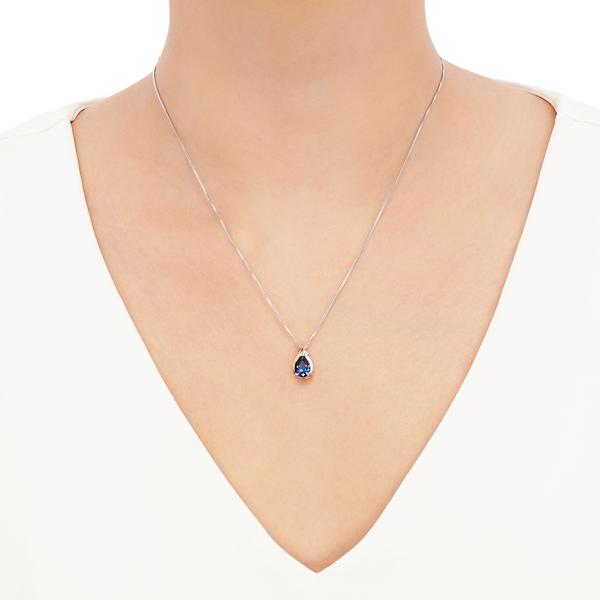 Gemstone Classics(tm) Lab Created Sapphire 10kt. & Silver Pendant alternate view
