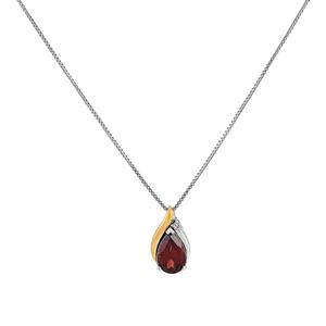 Gemstone Classics(tm) 10kt. Garnet & White Topaz Pendant