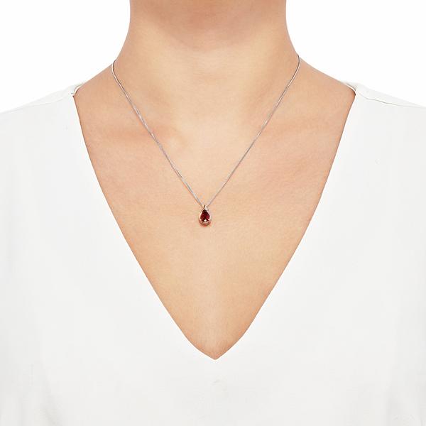 Gemstone Classics(tm) 10kt. Garnet & White Topaz Pendant alternate view