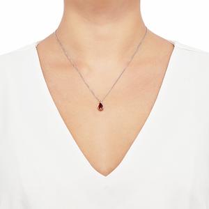Gemstone Classics(tm) 10kt. Garnet & White Topaz Pendant alternate view