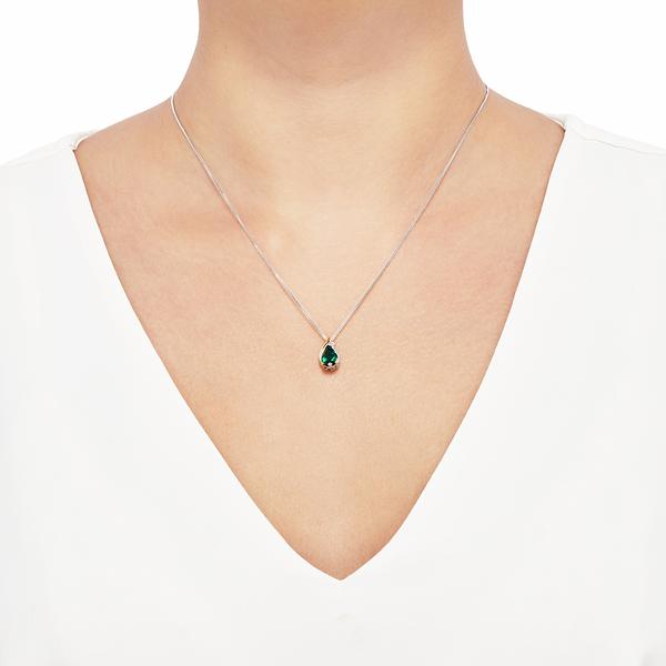 Gemstone Classics(tm)10kt. Yellow Lab Created Emerald Pendant alternate view
