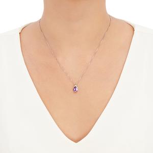 Gemstone Classics(tm) Sterling Amethyst/White Topaz Pendant alternate view