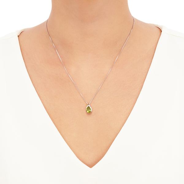 Gemstone Classics(tm)Created Peridot 10kt. & Sterling Silver Pendant alternate view