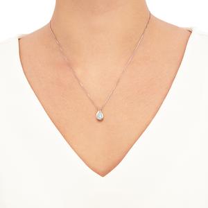 Gemstone Classics(tm) Sterling Silver 10kt. Pear Opal Pendant alternate view