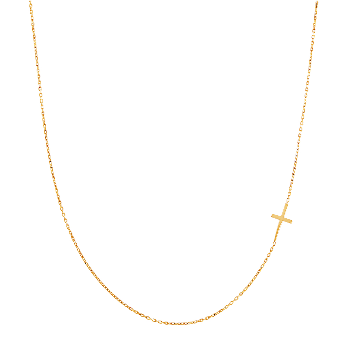 Gold Classics(tm) 10kt. Yellow Gold Sideways Cross Chain Necklace