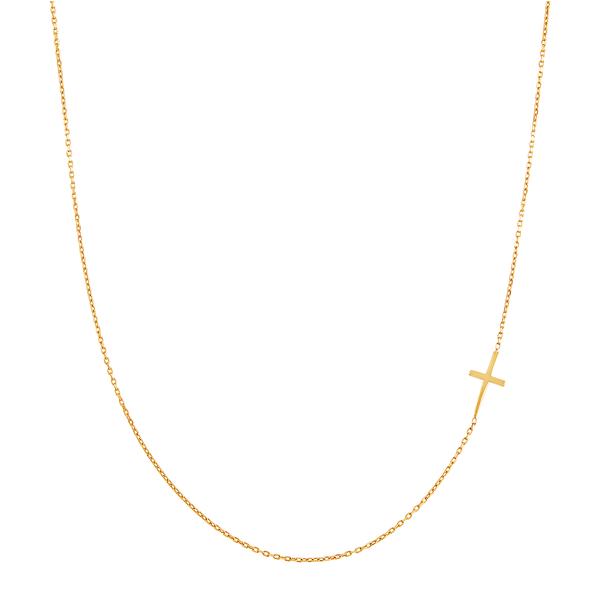 Gold Classics(tm) 10kt. Yellow Gold Sideways Cross Chain Necklace