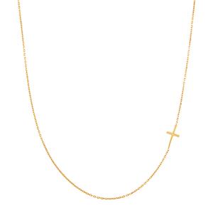 Gold Classics(tm) 10kt. Yellow Gold Sideways Cross Chain Necklace