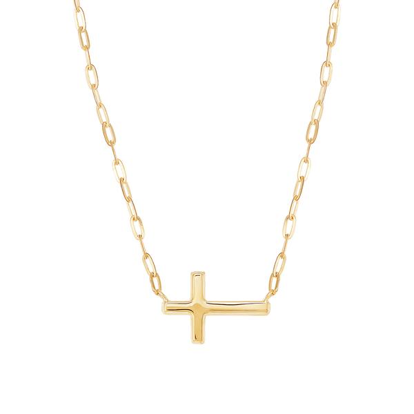 Gold Classics(tm) 10kt. Gold Cross Paperclip Chain Necklace