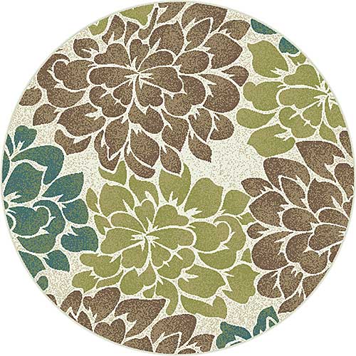 Tayse Deco Molly Ivory Floral Area Rug - 5'3