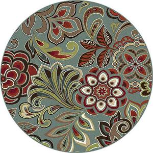Tayse Deco Dilek Seafoam Round Area Rug - 5'3