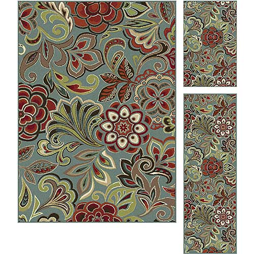 Tayse Deco Dilek 3pc. Seafoam Area Rug Set