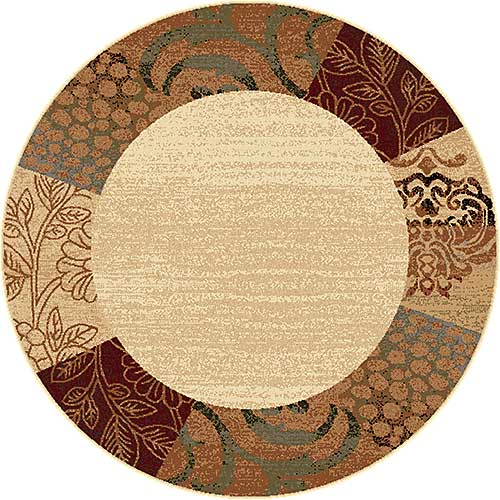 Tayse Elegance Sedona Beige Round Area Rug - 5'3