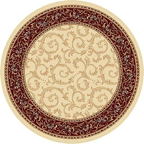 Tayse Elegance Westminster Beige Round Area Rug - 5'3