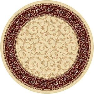 Tayse Elegance Westminster Beige Round Area Rug - 5'3