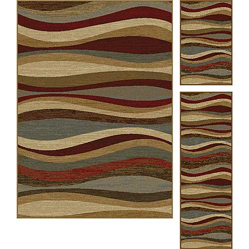 Tayse Elegance Norfolk 3pc. Area Rug Set - Rust/Multi