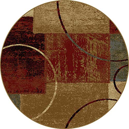 Tayse Elegance Tacoma Color Block Pattern Round Area Rug