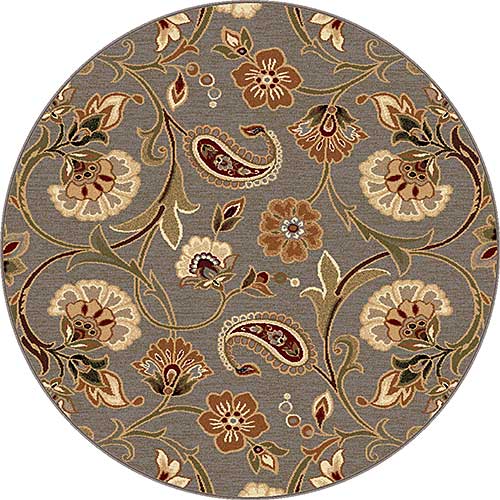 Tayse Impressions Fairfield Blue Round Area Rug - 5'3