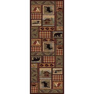 Tayse Nature Homespun Cabin Lodge Runner - Brown/Multi