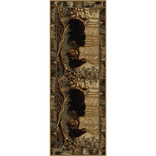 Tayse Nature Fern Bear Lodge Runner - Beige