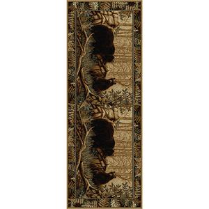 Tayse Nature Fern Bear Lodge Runner - Beige