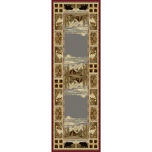 Tayse Nature Lakeside Retreat Lodge Runner - Red