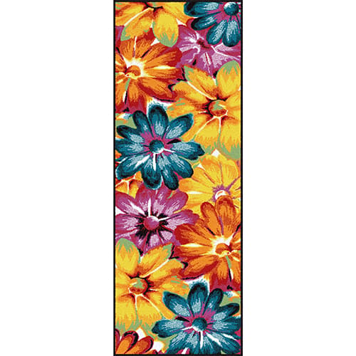 Tayse Symphony Zinnia Contemporary Runner Rug - Blue/Multi