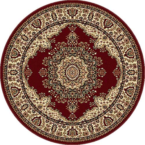 Tayse Sensation Fiona Red Round Area Rug - 5'3