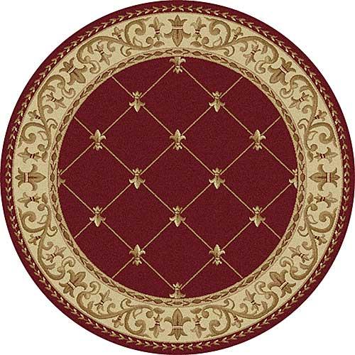Tayse Sensation Orleans Red Round Area Rug - 5'3