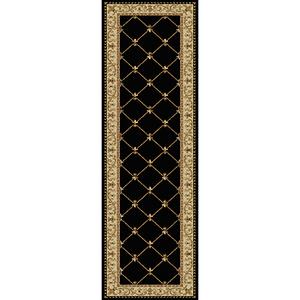 Tayse Sensation Orleans Traditional Runner - Black