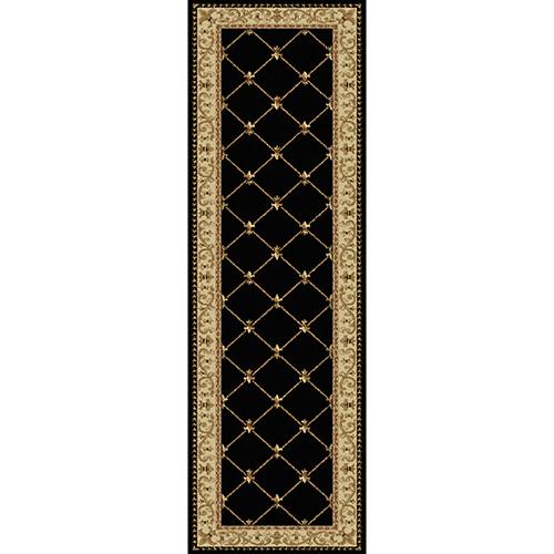Tayse Sensation Orleans Traditional Runner - Black