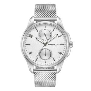 Mens Kenneth Cole(R) Silver Textured Dial Watch - KCWGK0015950